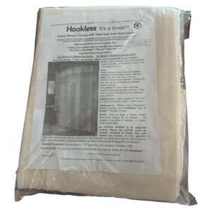 Hookless‎ Its A Snap Fabric Shower Curtain 2 Vinyl Liners Beige New